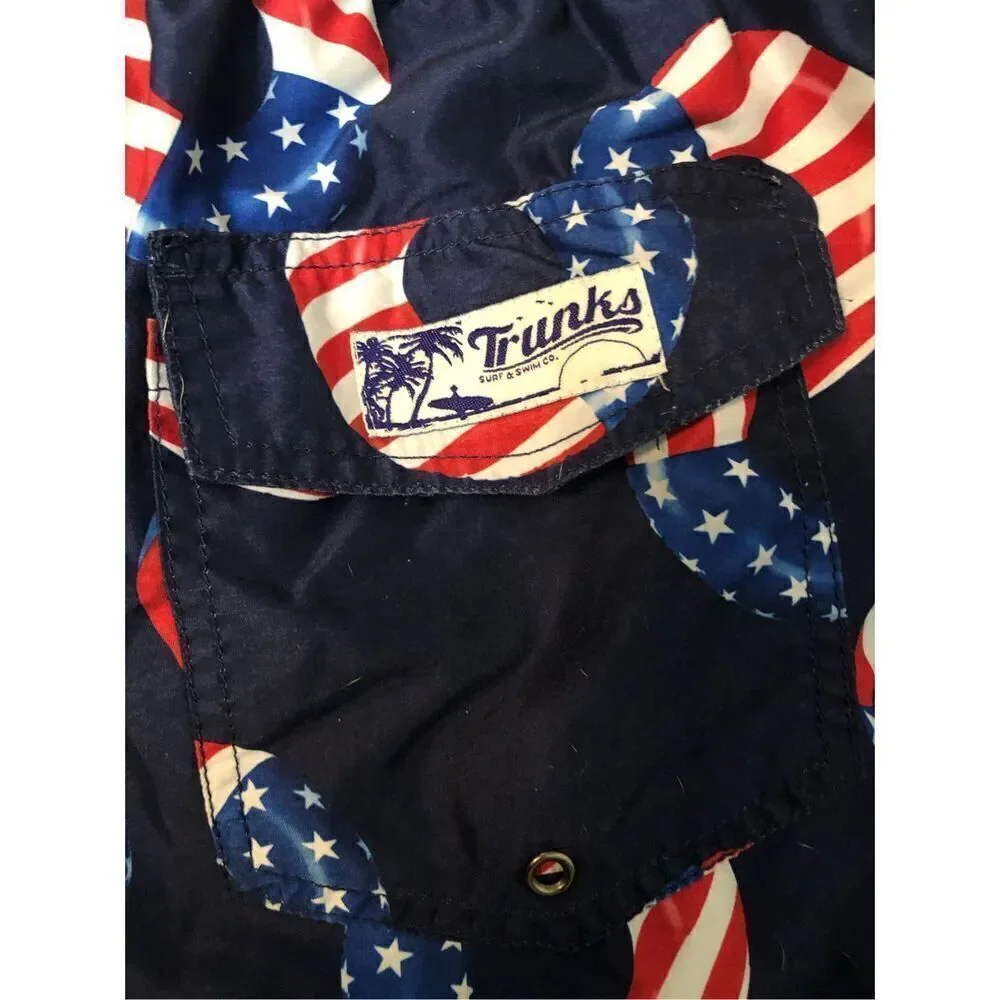 Summer Swimsuit Trunks Surf Swim Swami American Flag Print Swim trunks XL